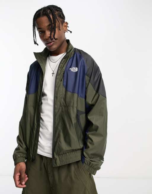 The North Face rain jacket in khaki and black | ASOS