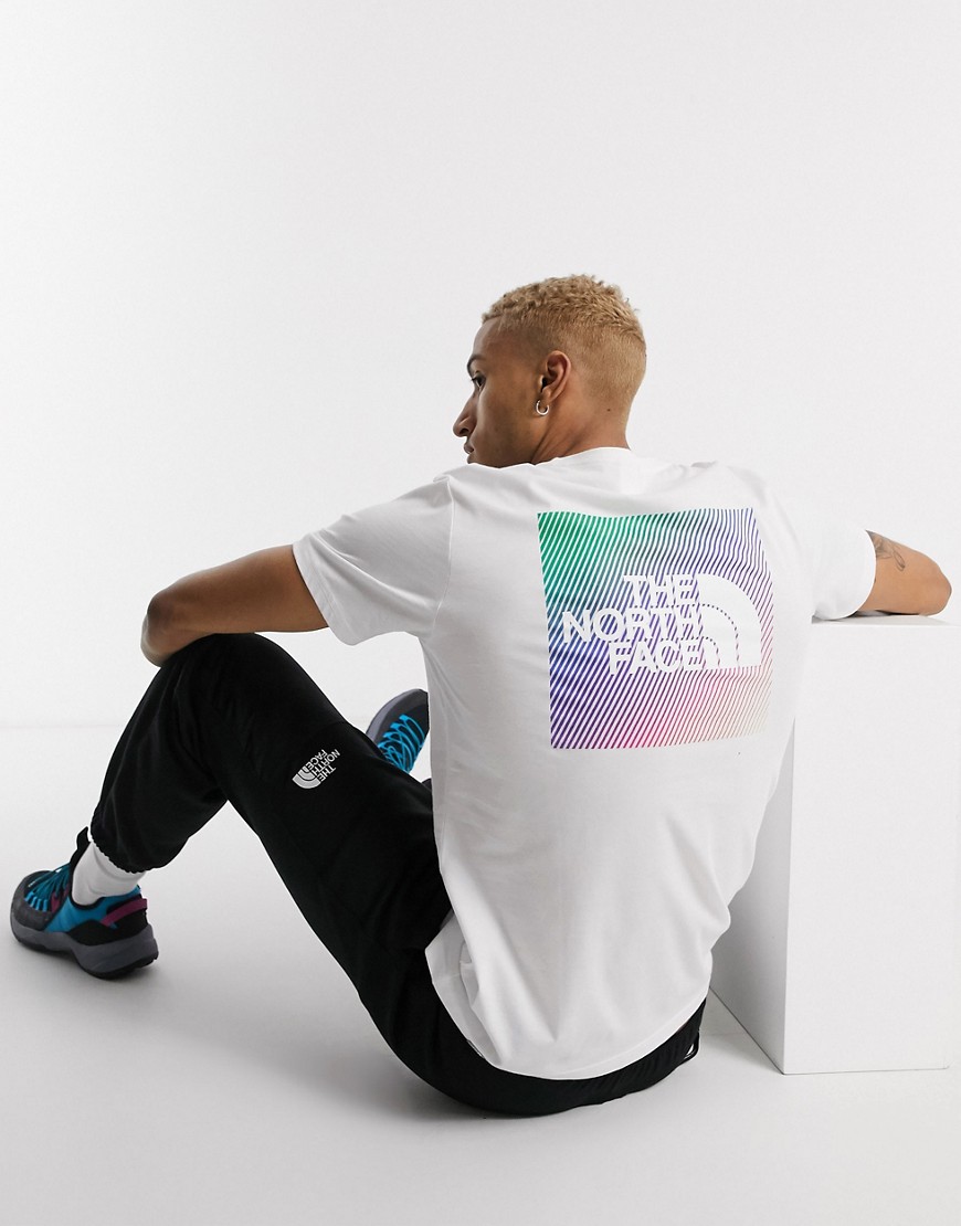 The North Face - Rainbow Red Box T-shirt bianca con stampa-Bianco