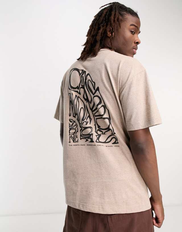 The North Face Re-grind back print T-shirt in off-white