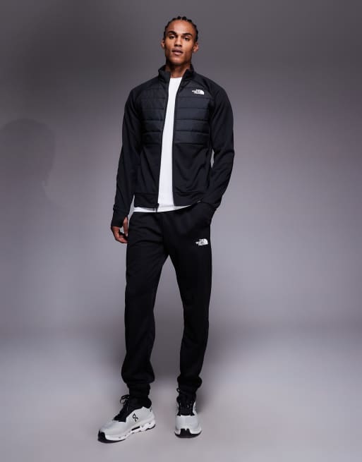 The North Face Reaxion 2.0 full zip hybrid fleece jacket in black heather, 2 of 5