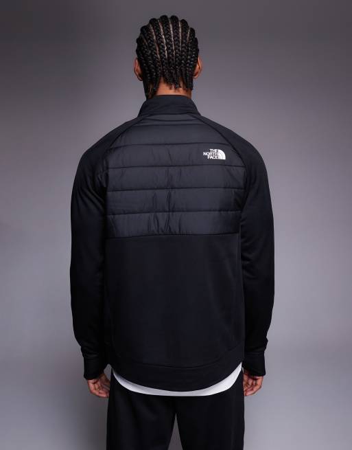 The North Face Reaxion 2.0 full zip hybrid fleece jacket in black heather, 3 of 5