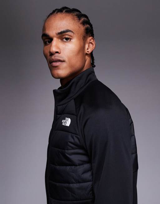 The North Face Reaxion 2.0 full zip hybrid fleece jacket in black heather, 4 of 5