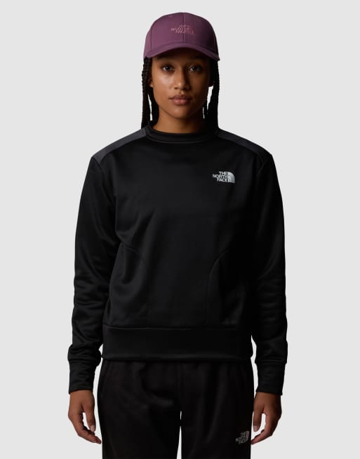 The North Face - Reaxion - Felpa girocollo in pile nera e grigia