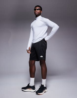The North Face Reaxion logo fleece shorts in black