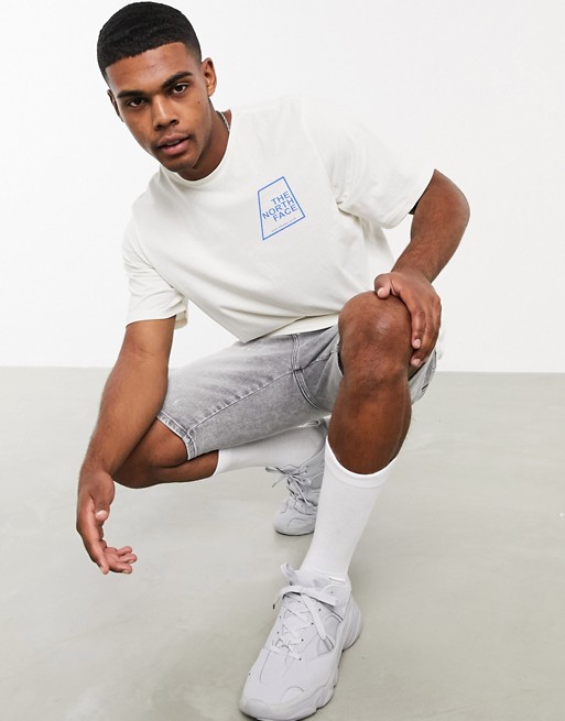 The North Face Recover t-shirt in cream/blue