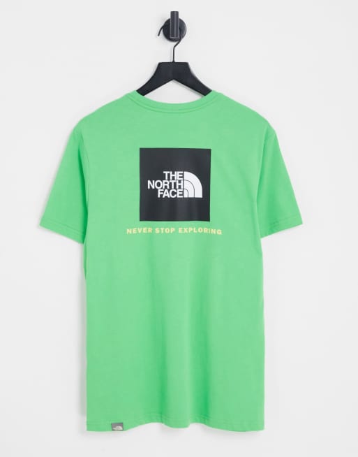 The North Face Red Box back print t shirt in mojito green Exclusive at ASOS