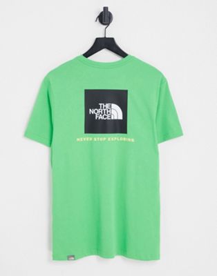 The North Face Red Box back print t-shirt in mojito green Exclusive at ASOS