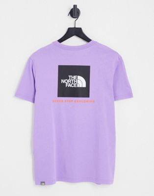 The North Face Red Box back print t-shirt in peri purple Exclusive at ASOS