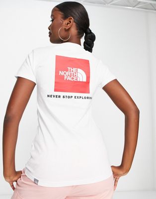 The North Face Red Box back print t-shirt in white
