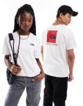 [The North Face] The North Face Red Box back print t-shirt in white XS Tnf white