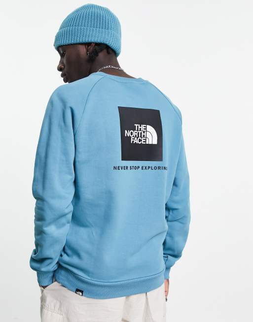 The North Face – Red Box – Blaues Sweatshirt mit Raglanärmeln | ASOS