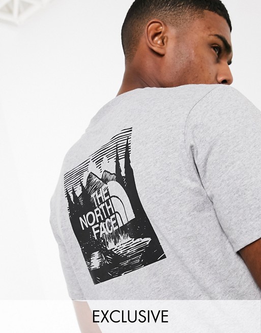 The North Face Red Box Celebration t-shirt in grey Exclusive at ASOS