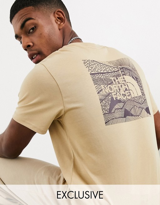 The North Face Red Box Celebration t-shirt in sand Exclusive at ASOS