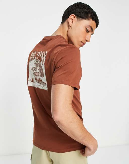 The North Face Red Box Celebration t shirt in turtle brown Exclusive at ASOS