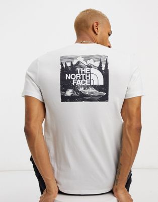 north face white red box t shirt
