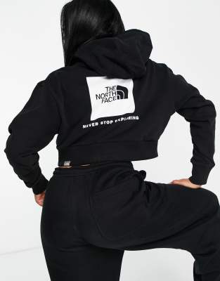 north face black and red hoodie