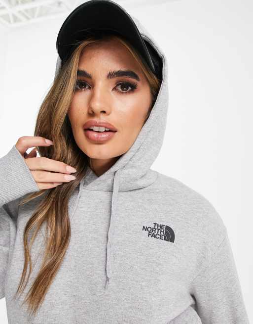 The North Face Red Box cropped hoodie in grey Exclusive at ASOS