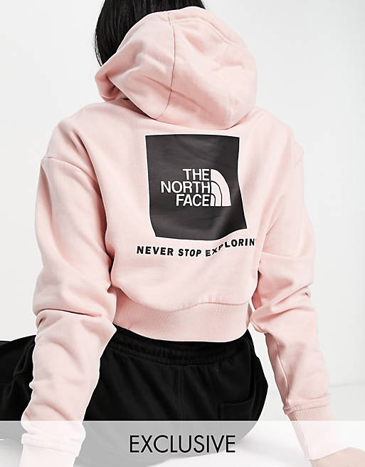  The North Face Red Box cropped hoodie in pink Exclusive at  