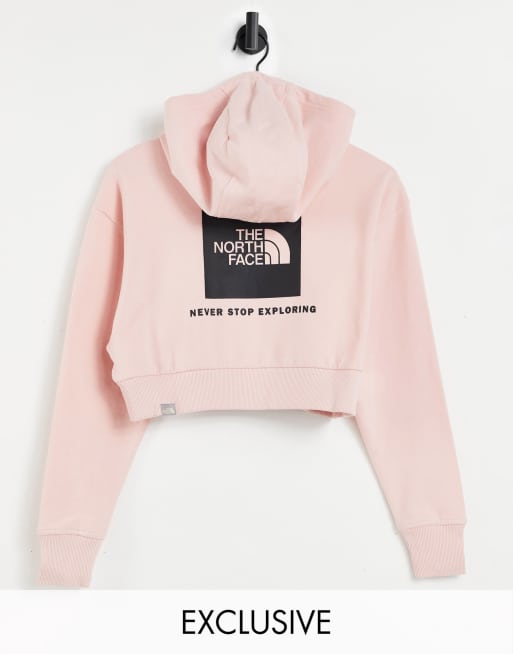 The North Face Red Box cropped hoodie in pink Exclusive at ASOS