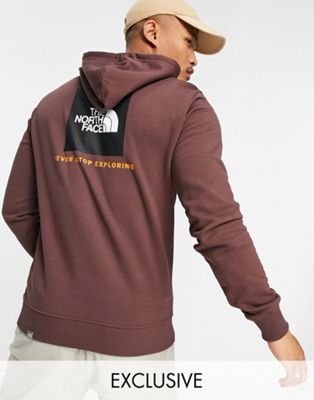The North Face Red Box hoodie in burgundy Exclusive at ASOS