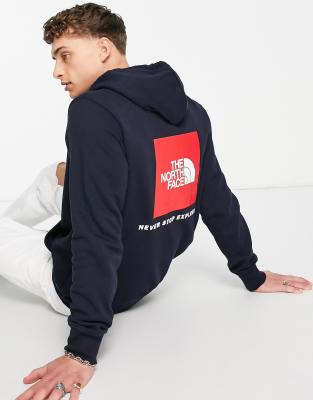 North face red shop box pullover hoodie