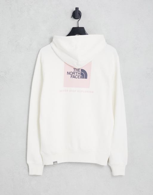 The north face red box store vintage white & black mens hoodie