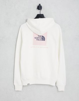 The North Face Red Box hoodie in white/pink Exclusive at ASOS