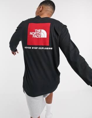 red north face long sleeve