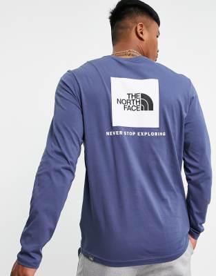 blue north face long sleeve