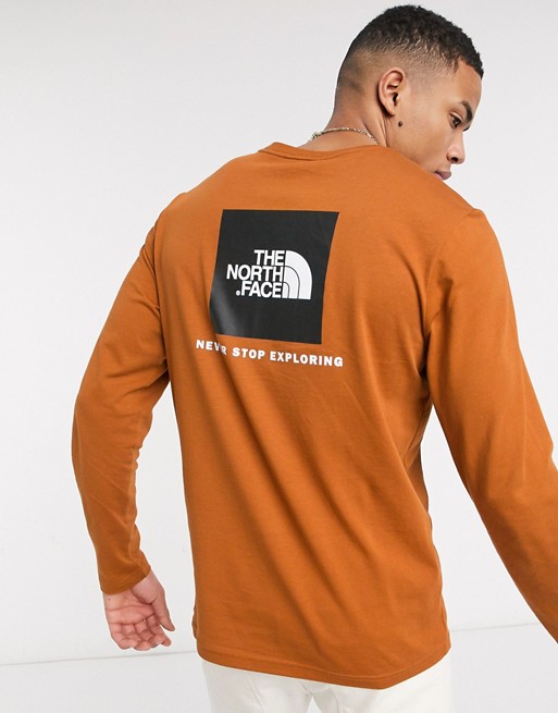The North Face Red Box long sleeve t-shirt in brown