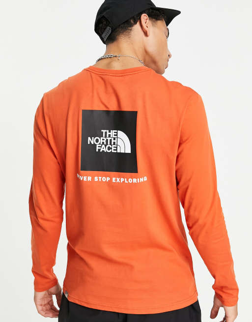 The north face men's red box long sleeve shirt new arrivals