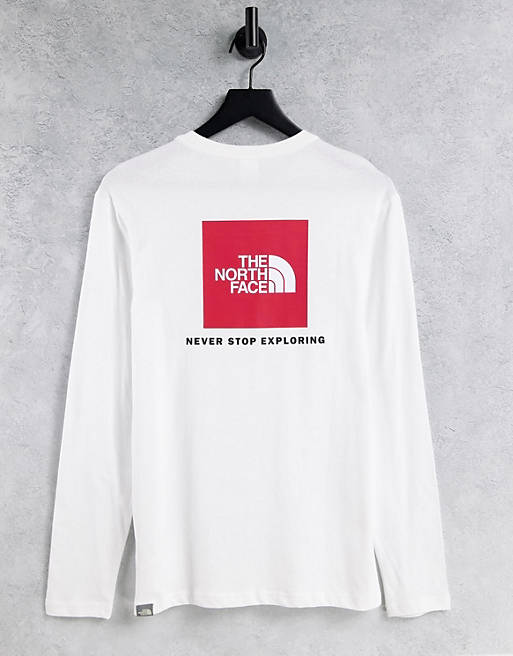 The North Face Red Box long sleeve t-shirt in white