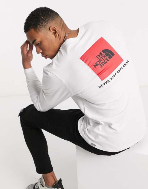 North face long sleeve red box deals tee