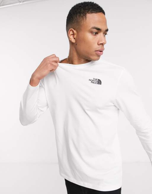 The north face men's red box long sleeve clearance shirt