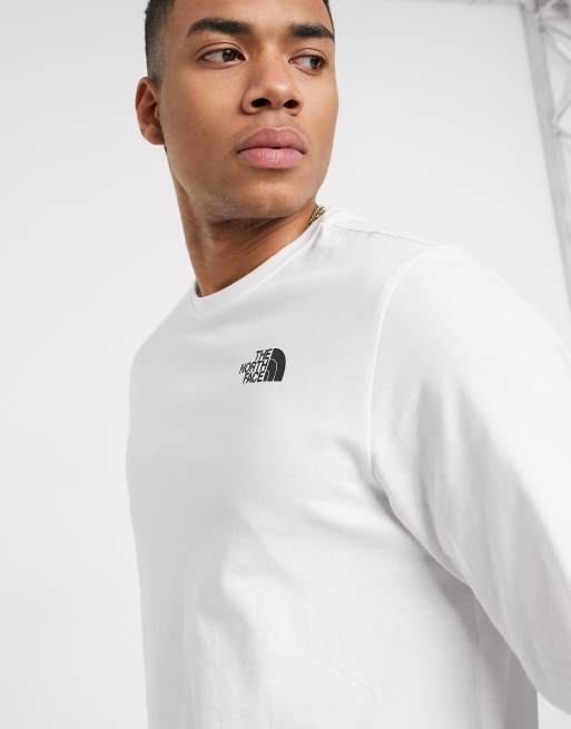 The North Face East back print long sleeve t-shirt in white, ASOS