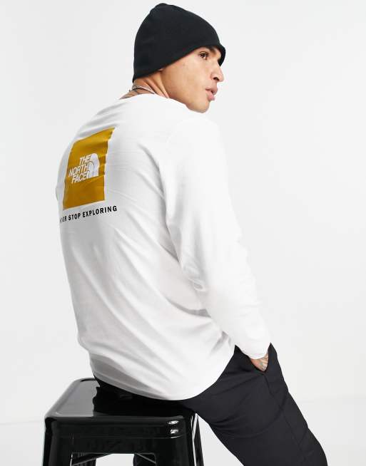 The North Face Red Box long sleeve t-shirt in white