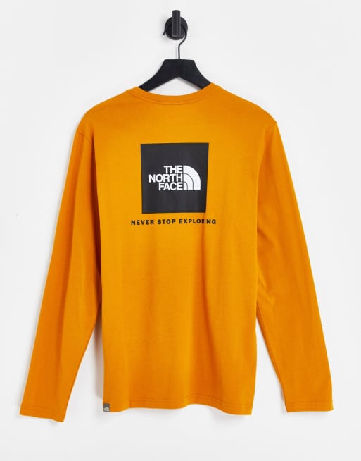 The North Face Red Box long sleeve t shirt in yellow ASOS