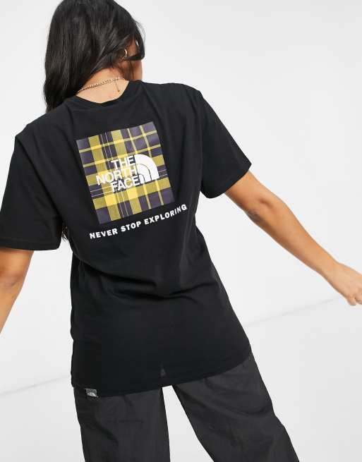 The North Face Red Box Plaid Print T Shirt In Black Saluscampusdemadrid