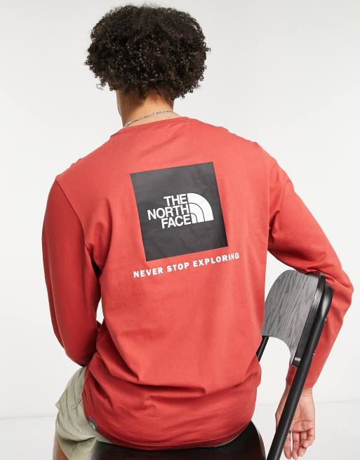 The North Face - Red Box - Rød langærmet T-shirt