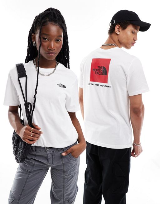 The North Face - Red Box - T-shirt bianca con stampa sul retro