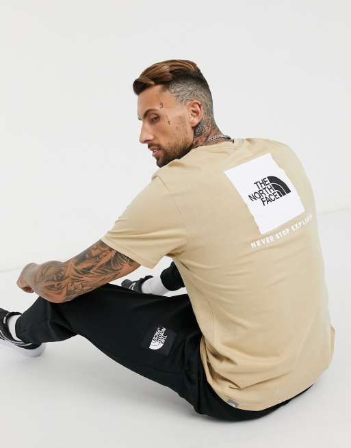 The North Face Red Box T Shirt In Beige Exclusive At Asos Asos