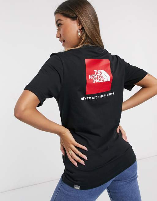 The north face red best sale t shirt