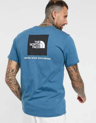 blue north face shirt