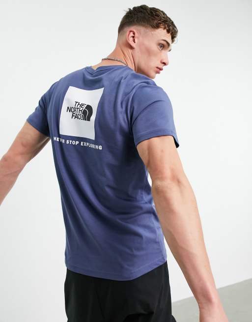 The North Face Red Box t-shirt in blue, 4 of 4