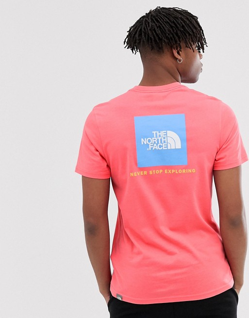 The North Face Red Box T Shirt In Calypso Coral Asos