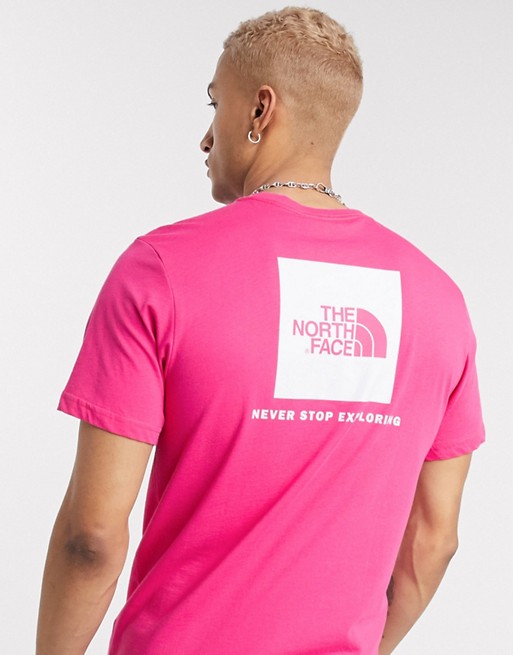 The North Face Red Box T Shirt In Dark Pink Asos
