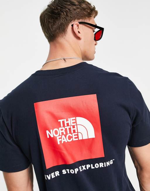 herstel Gebruikelijk lawaai The North Face Red Box t-shirt in navy | ASOS