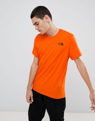 north face t shirt orange