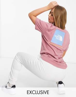 The North Face Red Box T Shirt In Pink Exclusive At Evesham Nj Evesham Nj