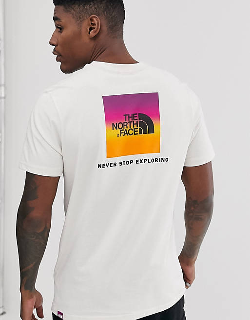 The North Face Red Box t-shirt in vintage white with Yosemite effect ...